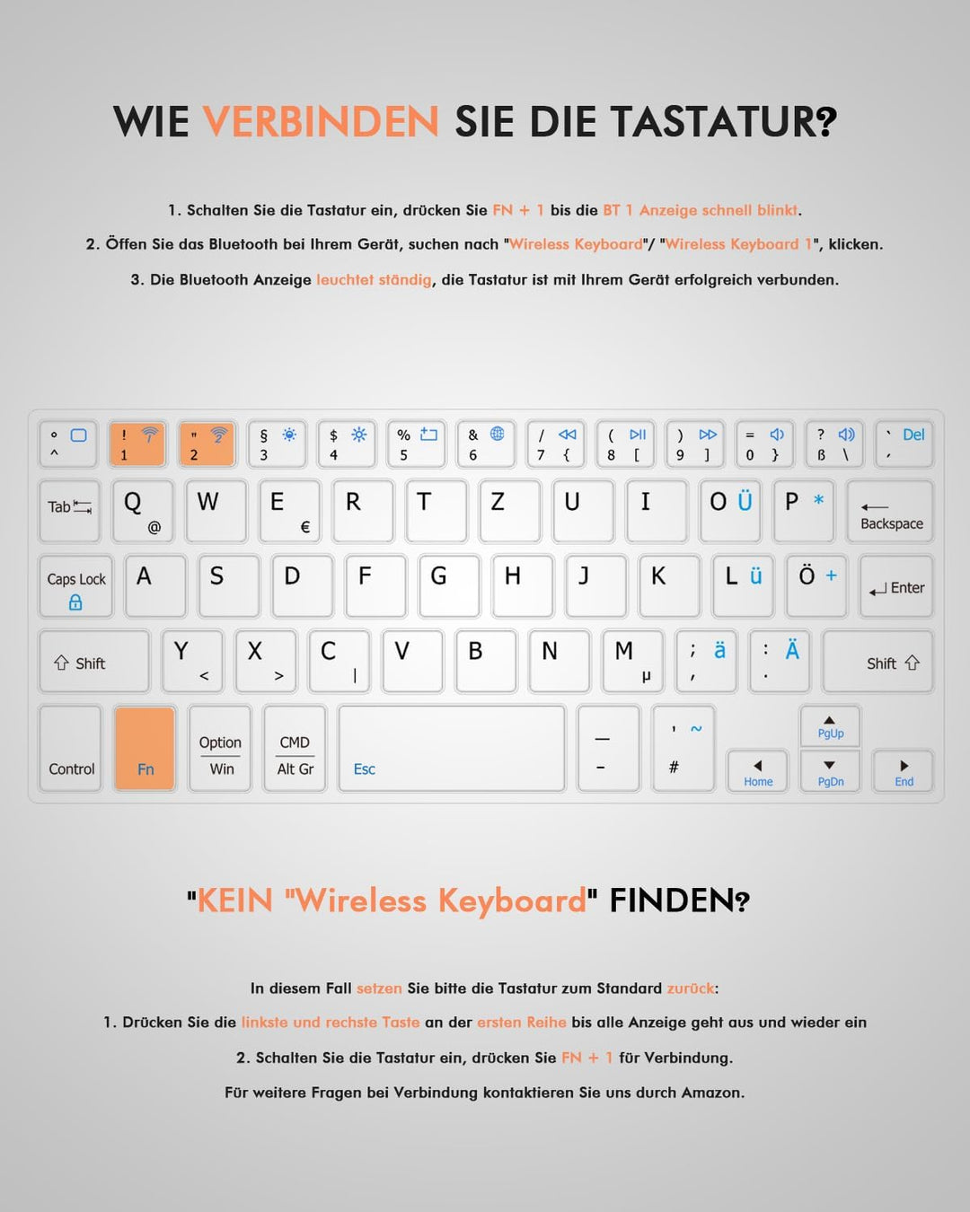 Doohoeek Dual Bluetooth Tastatur für Handy, Mini Tragbare Funktastatur für iPhone, iPad mini, Samsun