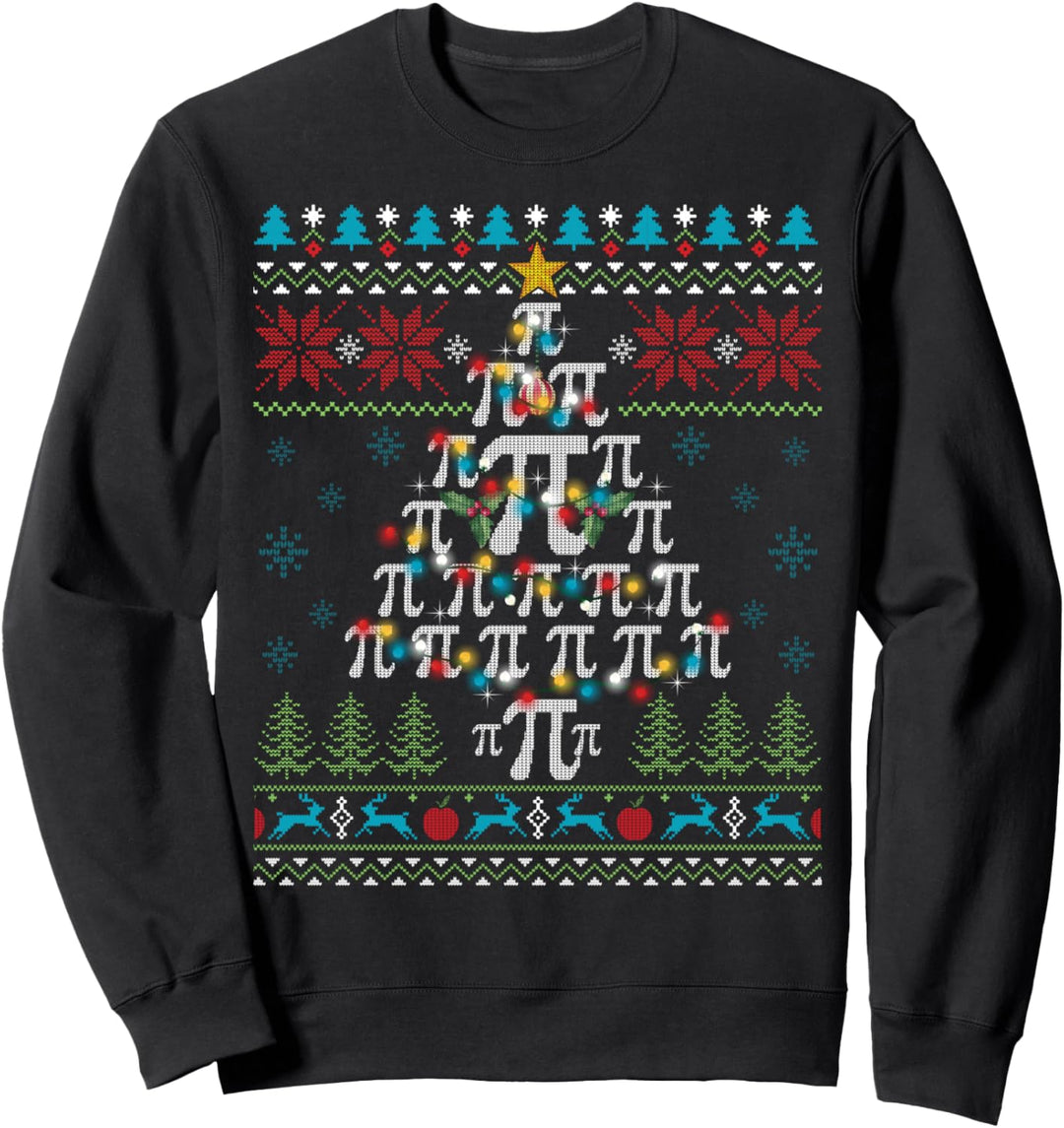 Pi Symbol Weihnachtsbaum Lustiger Mathe Ugly Christmas Sweater Sweatshirt
