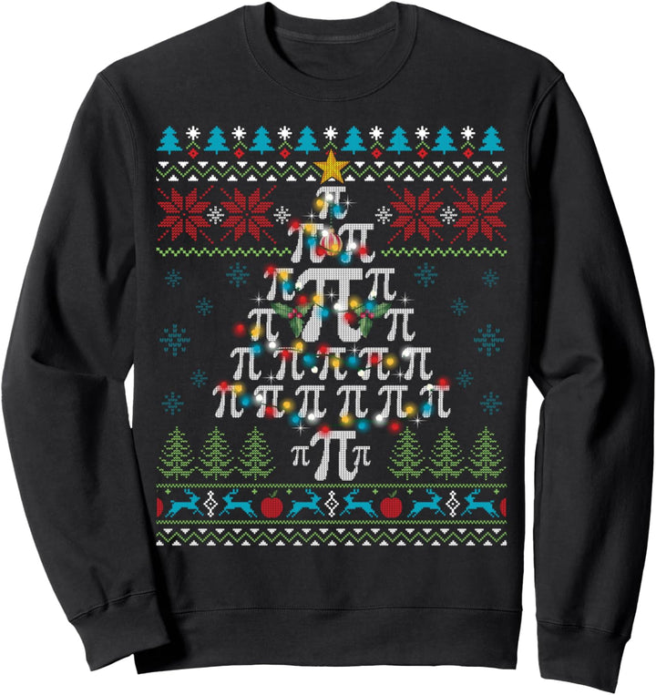 Pi Symbol Weihnachtsbaum Lustiger Mathe Ugly Christmas Sweater Sweatshirt