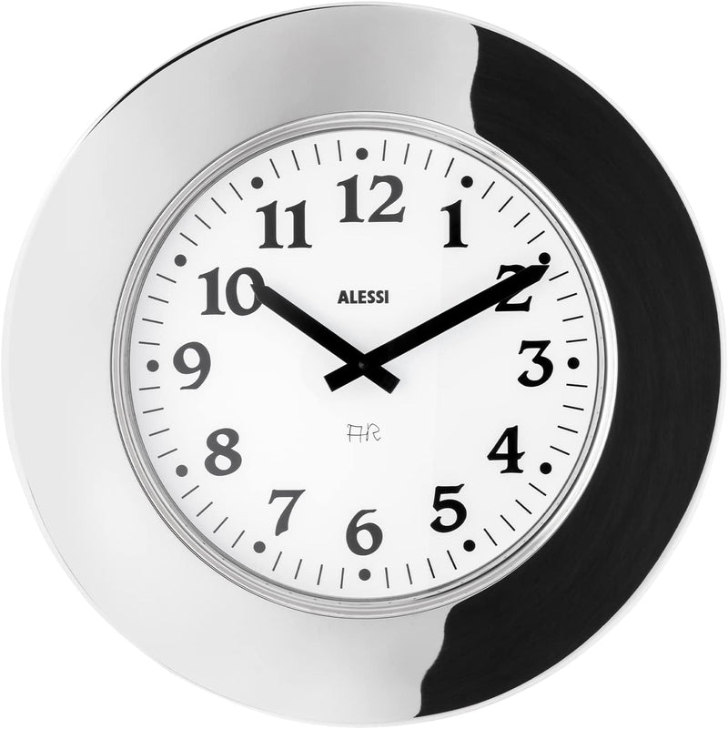 Alessi "Momento" Wanduhr aus Edelstahl, Quartz Werk