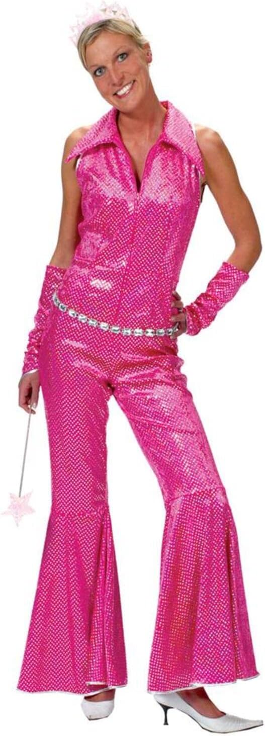 Funny Fashion 508087-36/38 - Disco Jumpsuit rosa, Grösse 36/ 38 36-38 Rose, 36-38 Rose