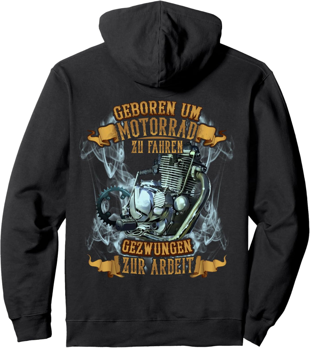 Geboren Um Motorrad Zu Fahren Gezwungen Zur Arbeit Lustiges Pullover Hoodie