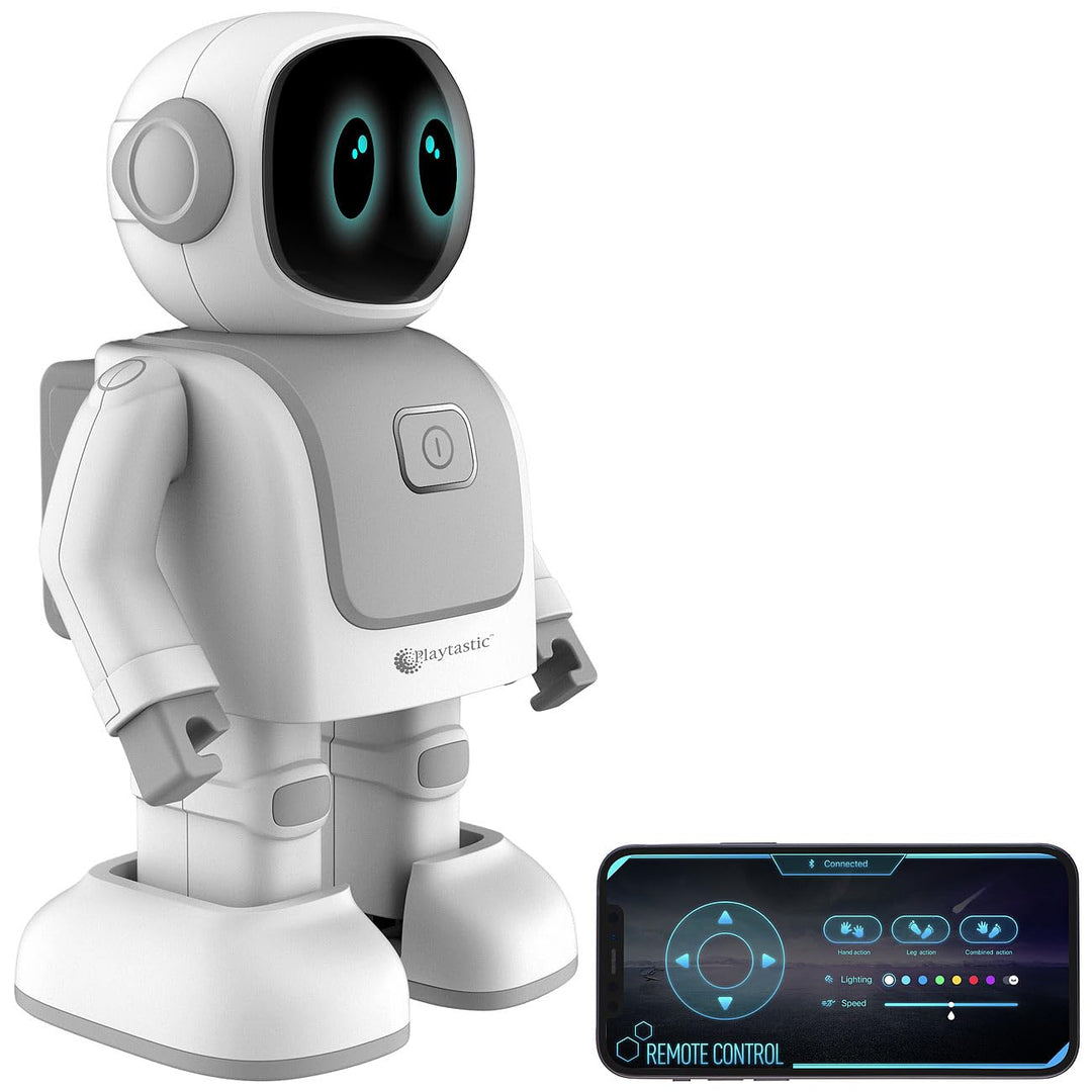 Playtastic Mini Roboter: App-programmierbarer Roboter, 130 Bewegungen, Bluetooth, Lautsprecher (Tanz