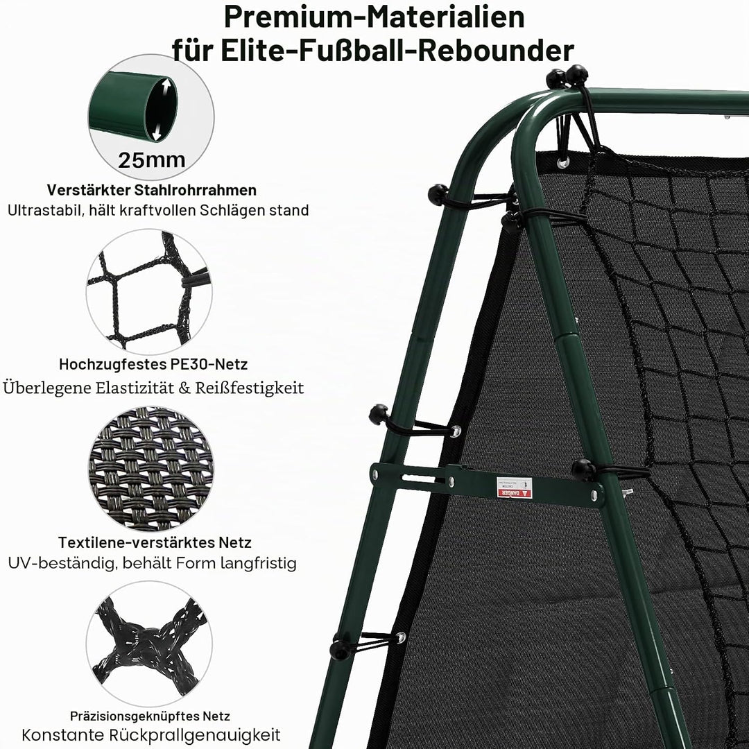 Doppelseitige Rebounder Net Fussball Training Ausrüstung, 100/120/180cm, Fussball Tor Kickback Ziel