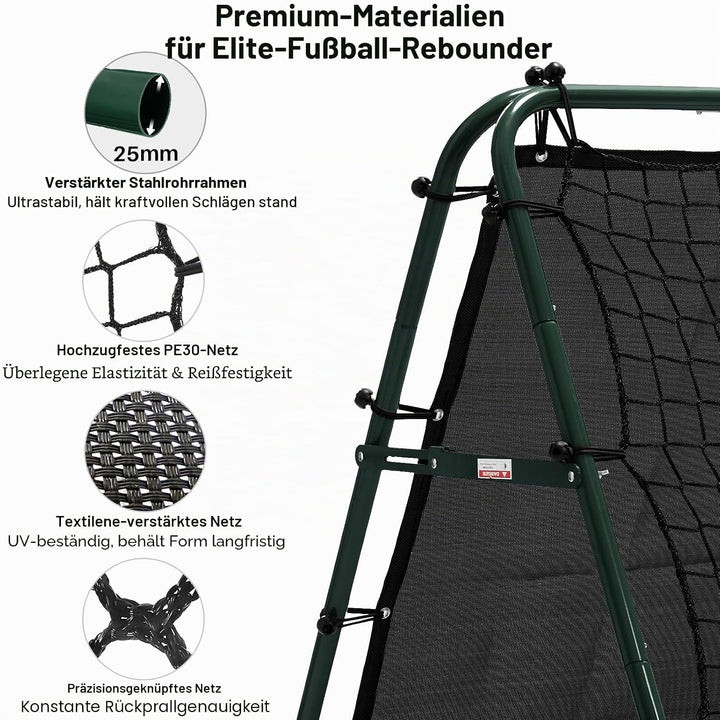 Doppelseitige Rebounder Net Fussball Training Ausrüstung, 100/120/180cm, Fussball Tor Kickback Ziel