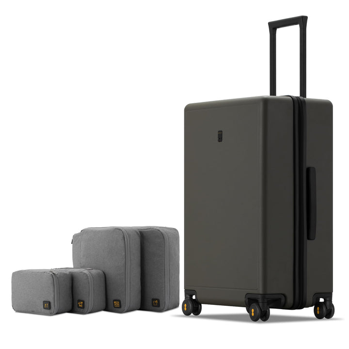 LEVEL8 Koffer Trolley Handgepäck mit Organizer Set 4-teilig, Leicht 100% PC TSA Zahlenschloss 8 Spin
