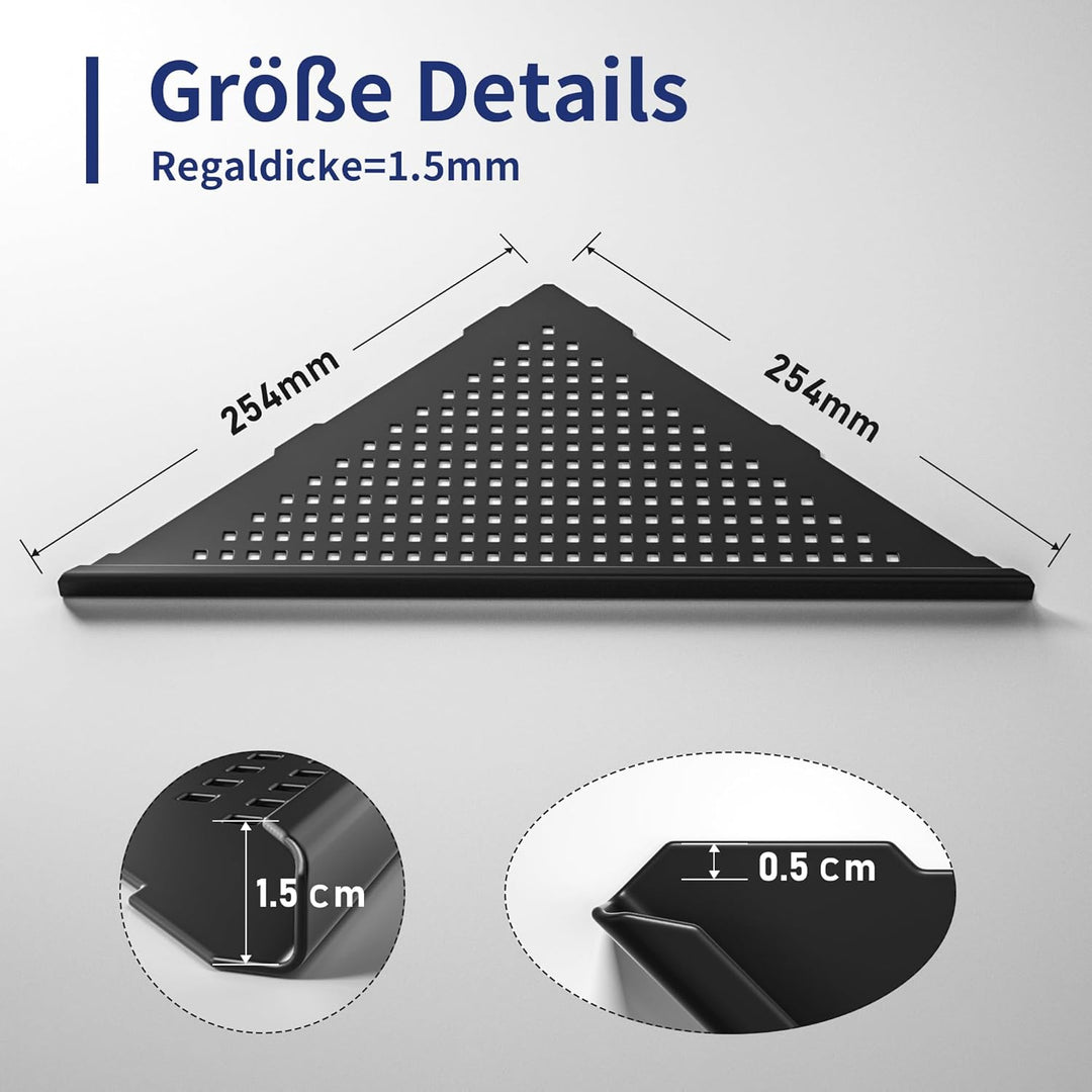 Bernkot Eck Duschregal, Edelstahl 304 Badezimmerregal aus Stahl mit Gitterdesign für geflieste Wände