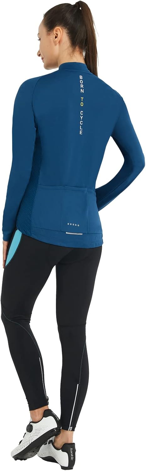 Santic Radtrikot Damen Kurz Fahrradtrikot Damen Fahrrad Shirt, L Marine