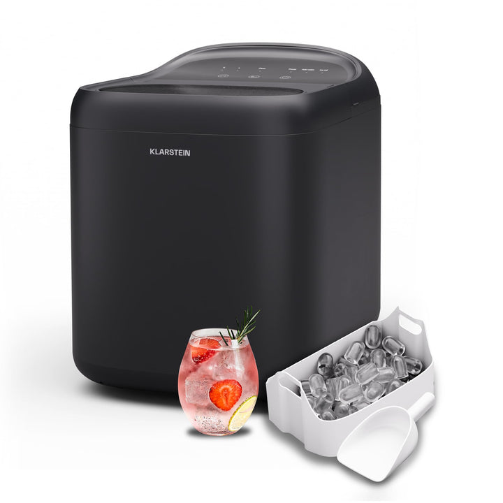Klarstein SparkIce Eiswürfelmaschine, 15 kg/Tag, Eiswürfel in 6 Min., Touchpad, 2 Eiswürfelgrössen,