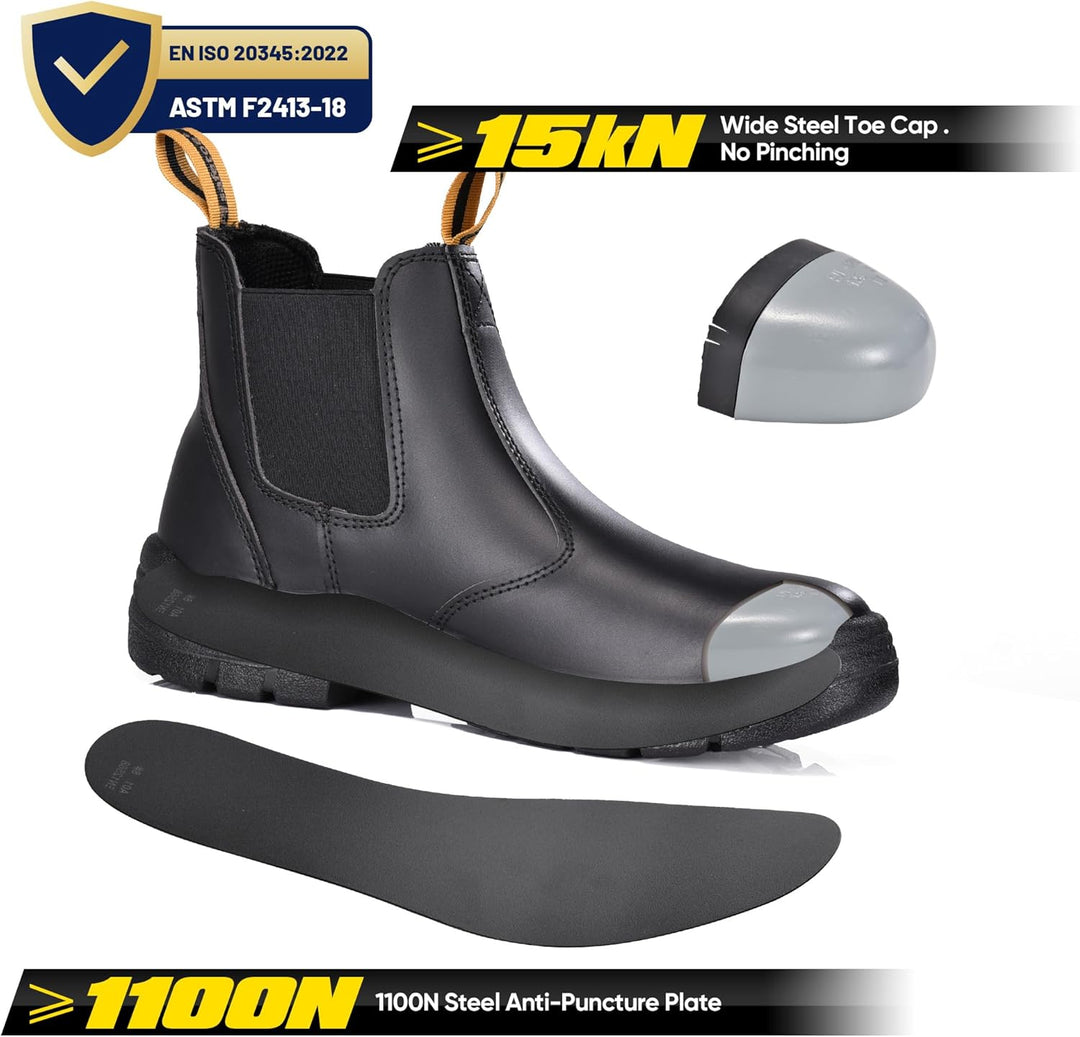 SAFETOE Sicherheitsstiefel Arbeitsschuhe mit Stahlkappe M8025 (S3 klassischer Artikel) von Anti-Punk