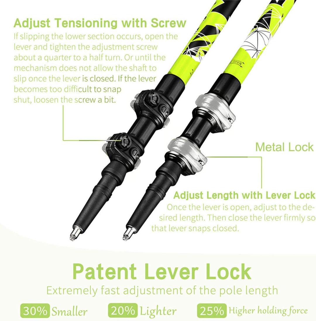 FitTrek Wanderstöcke - Trekkingstöcke - Walking Stöcke Teleskop - Nordic Walking Stock Verstellbar K
