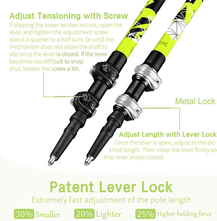 FitTrek Wanderstöcke - Trekkingstöcke - Walking Stöcke Teleskop - Nordic Walking Stock Verstellbar K
