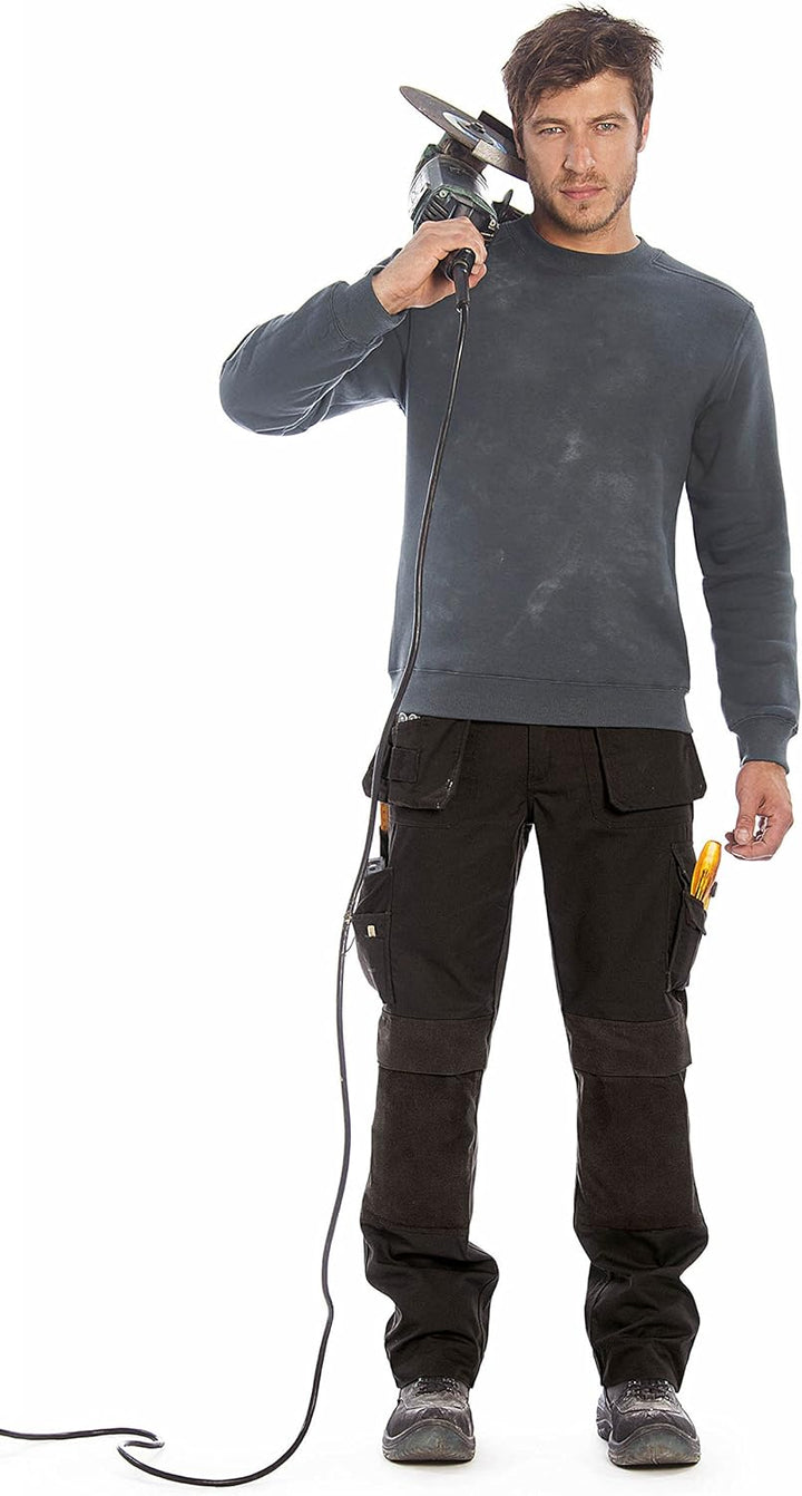 B&C: Workwear Sweater Hero Pro, Schwarz
