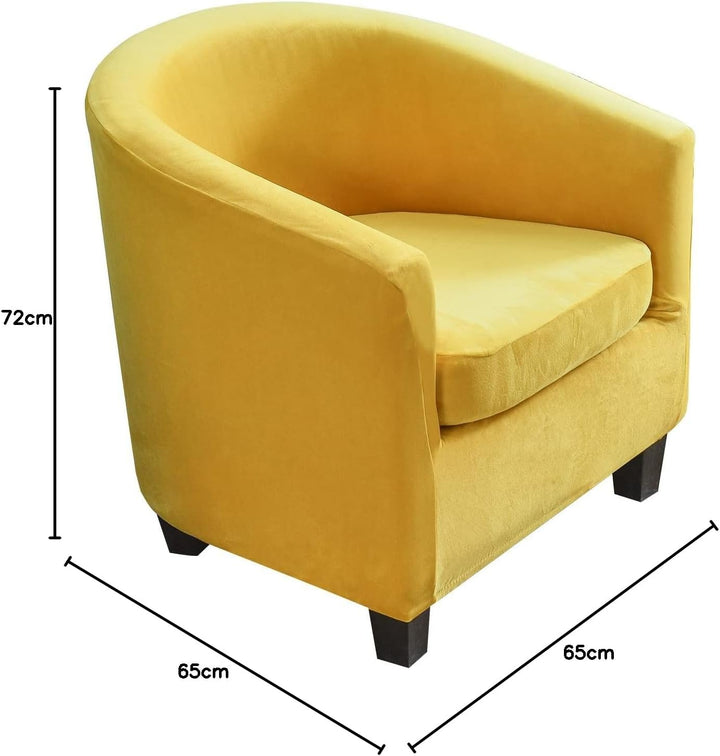 TOPCHANCES 2 Stück Tub Club Stuhlhussen, hohe Stretch-Sessel, Sofa-Schonbezug mit Kissenbezug, Samt-
