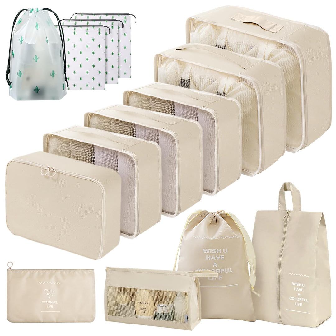 Koffer Organizer Set, 14 Stück Wasserdicht Packing Cubes, Multifunktionale Travel Packwürfel, Koffer