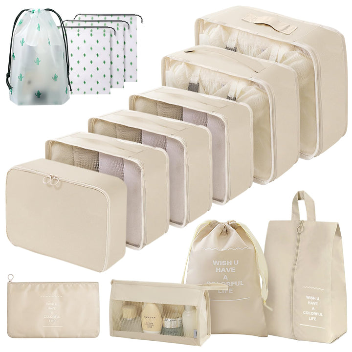 Koffer Organizer Set, 14 Stück Wasserdicht Packing Cubes, Multifunktionale Travel Packwürfel, Koffer