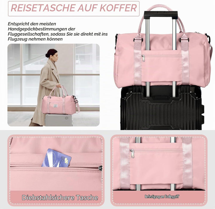 HYC00 Sport Duffel Bag Damen Herren,Sporttasche mit Nassfach &amp; Schuhfach Reise Duffel Bags Übernacht