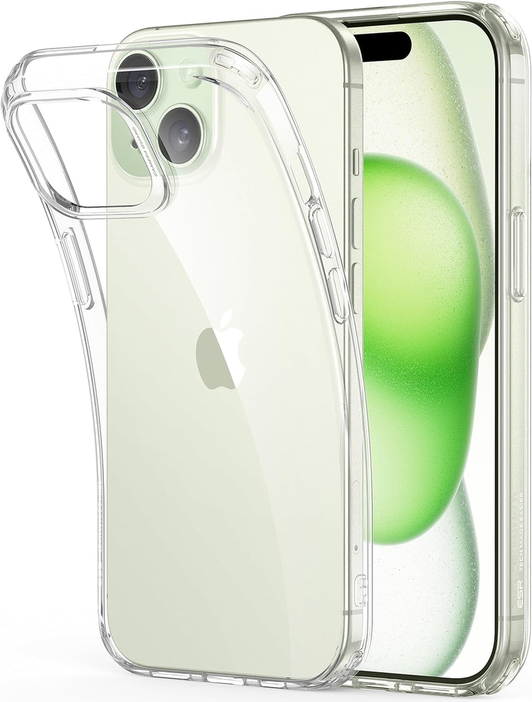 ESR für iPhone 15 Plus Hülle, klares Silikon Case, stossfeste dünne Abdeckung, vergilbungsbeständige