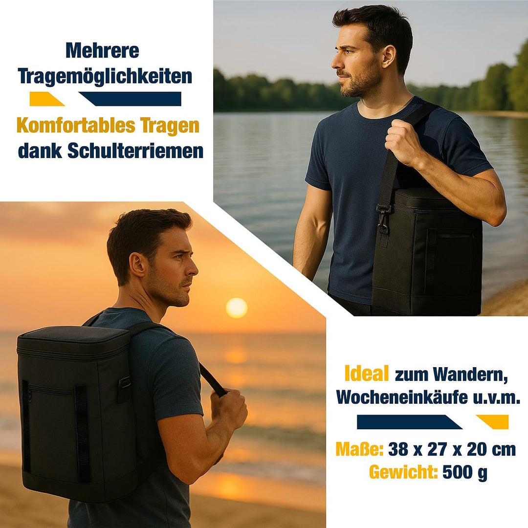 Xcase Kühltasche: Kühlrucksack mit Schulterriemen und Vordertasche, mit Reissverschluss (Kuehlrucksa