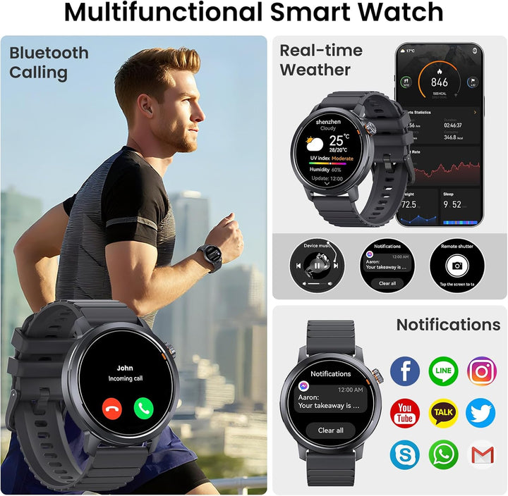 KOSPET ORB Smartwatch Herren, Ultra-Leicht, bis zu 25 Tage Akkulaufzeit, 1,43" AMOLED Fitnessuhr mit
