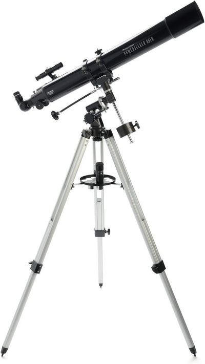 Celestron 21048 PowerSeeker 80EQ Refraktor-Teleskop - mit Zwei Okularen, seitenrichtigem Spiegel, Ei