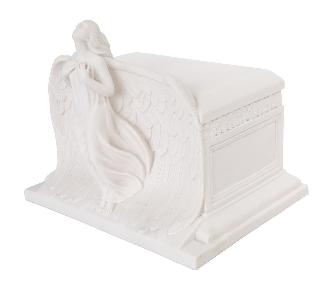 Rising Angel Cremation Urn White Color Funeral by PTC