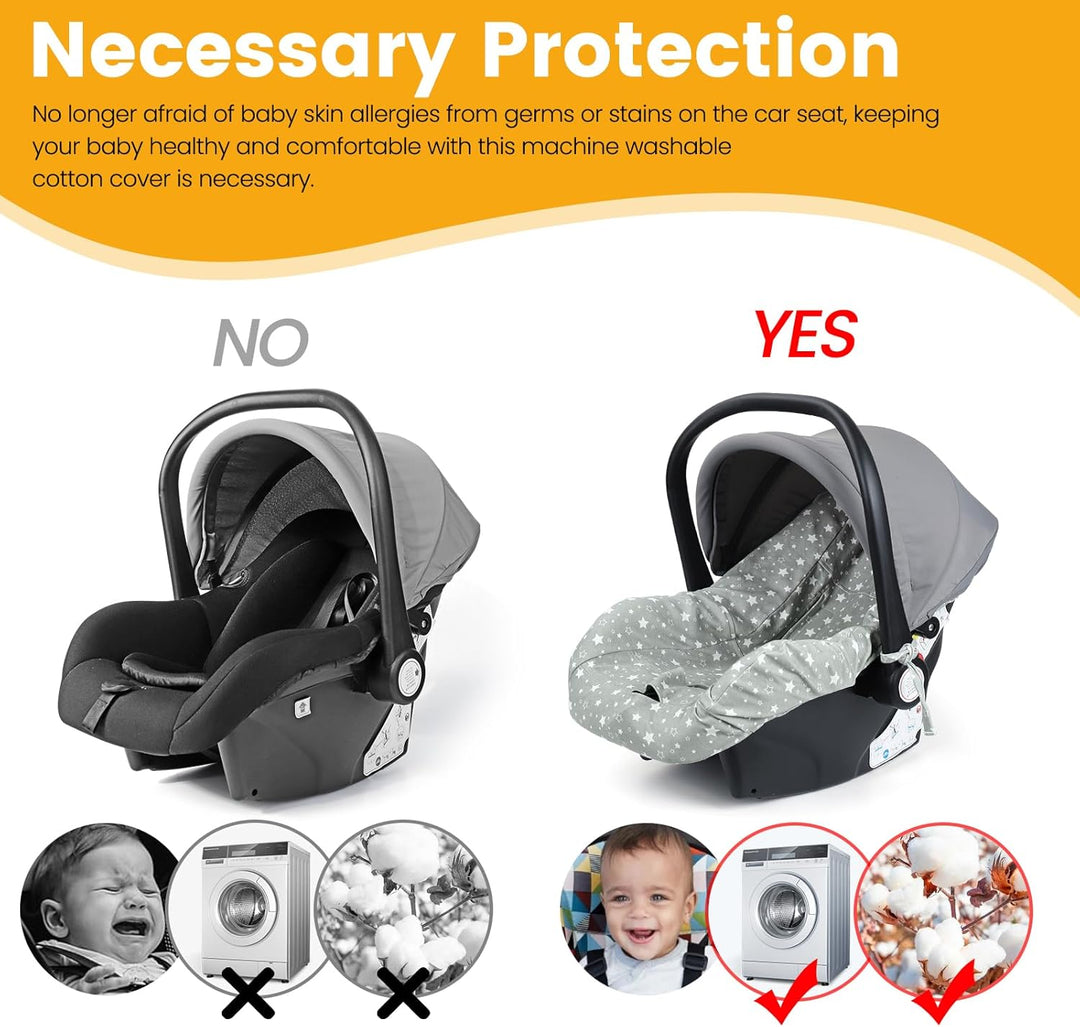 Orzbow Universal Bezug für Babyschale,Schutzbezug aus 100% Baumwolle,Perfekter Passform für Babyscha