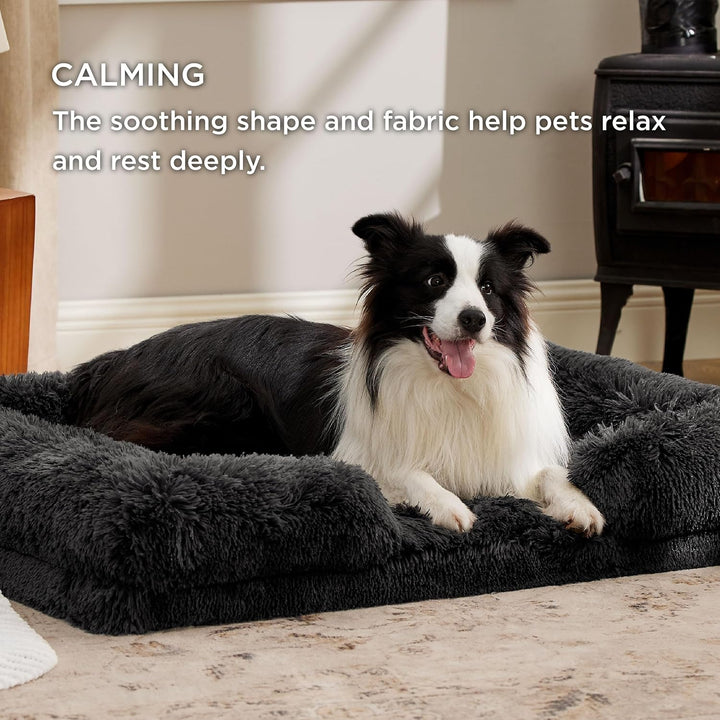 BEDSURE orthopädisches Hundebett Ergonomisches Hundesofa - 89x63 cm Hundecouch mit eierförmiger Kist