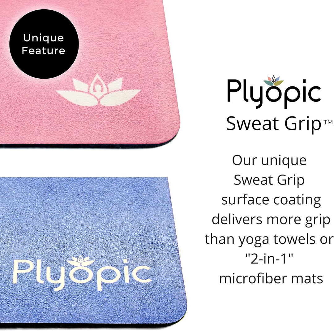 Plyopic All-In-One Yoga-Matte – Rutschfest auch bei Schweiss | Premium Matte mit Sweat-Grip Oberfläc