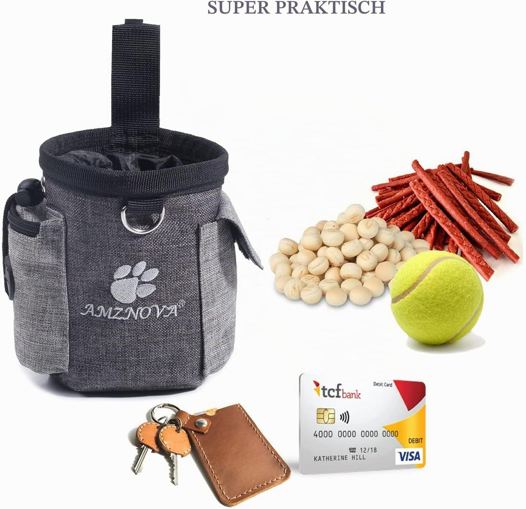 AMZNOVA Futterbeutel Hund Treatnow Leckerlitasche für Hunde, Futterbeutel Hundetraining für Training