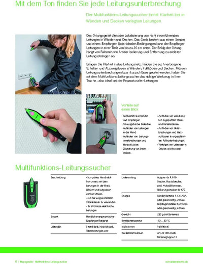 Schneider Electric - Thorsman Multifunktions Kabelsucher, Präzise Leitungsortung von Telefon- bis Fa