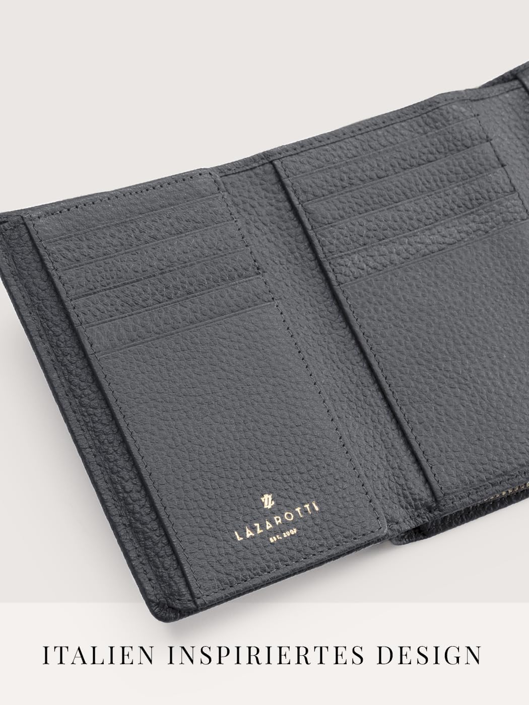 Lazarotti Bologna XL Leder Damen-Geldbörse | grosses Reissverschlussfach, 15 Kartenfächer, RFID-Schu