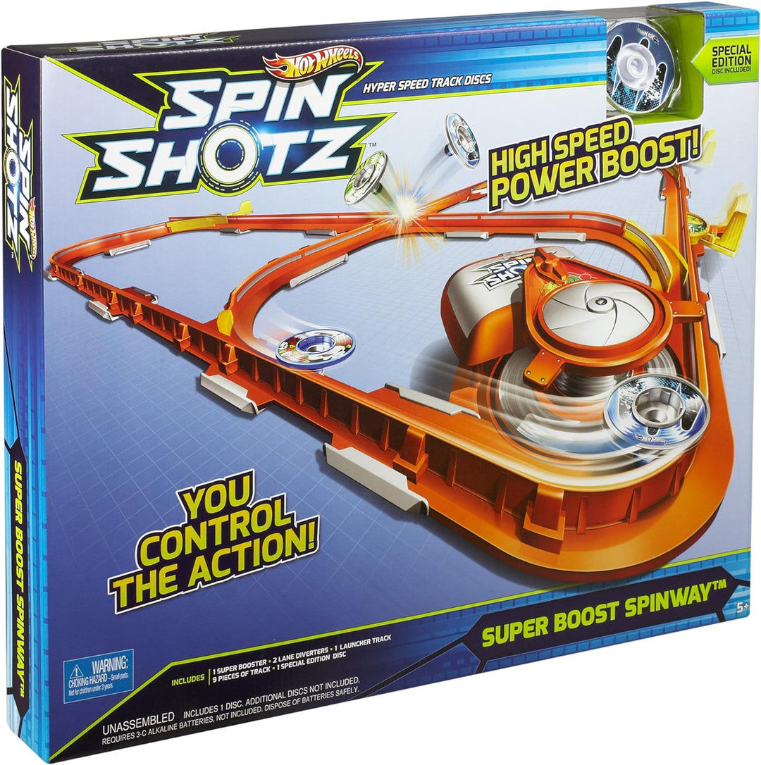 Mattel Y0569 - Hot Wheels Spinshotz Super Boost Spinway Spielset