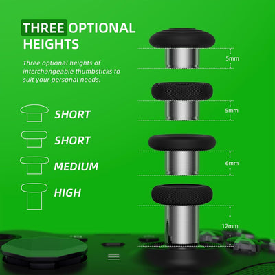 eXtremeRate 13 in 1 Metall Tasten Set für Xbox Elite Series 2 Controller, Megnetic Thumbsticks/D-Pad