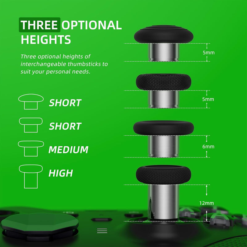 eXtremeRate 13 in 1 Metall Tasten Set für Xbox Elite Series 2 Controller, Megnetic Thumbsticks/D-Pad