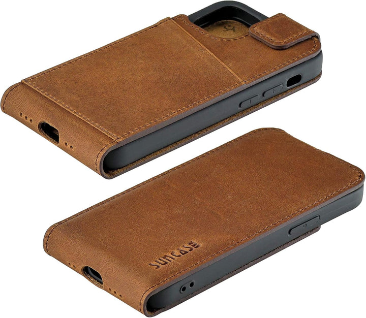 Suncase Original Flip-Style (Ultra-Slim) kompatibel mit iPhone 12 Mini (5.4") Hülle Ledertasche Tasc