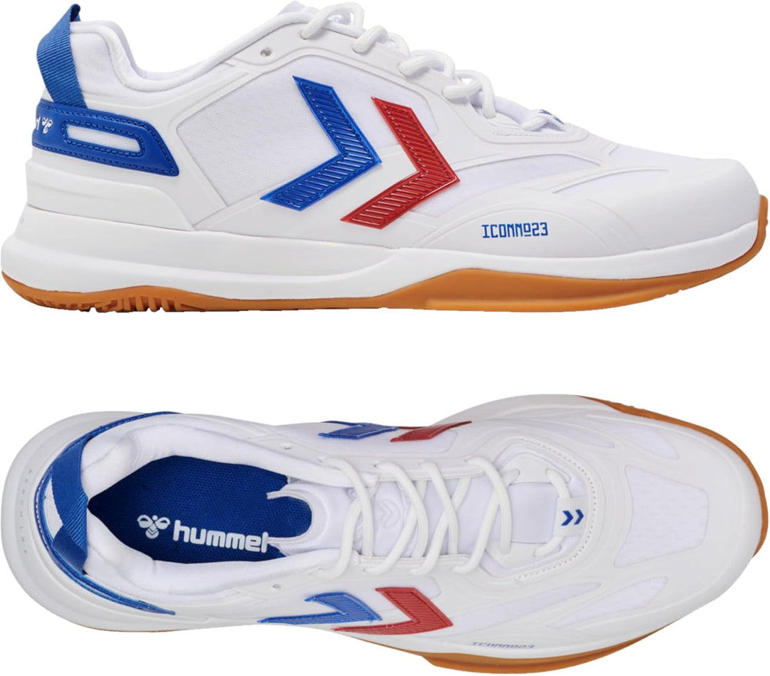 hummel DAGAZ 2.0 Icon Hallenschuh Weiss Herren 40.5 EU White True Blue, 40.5 EU White True Blue