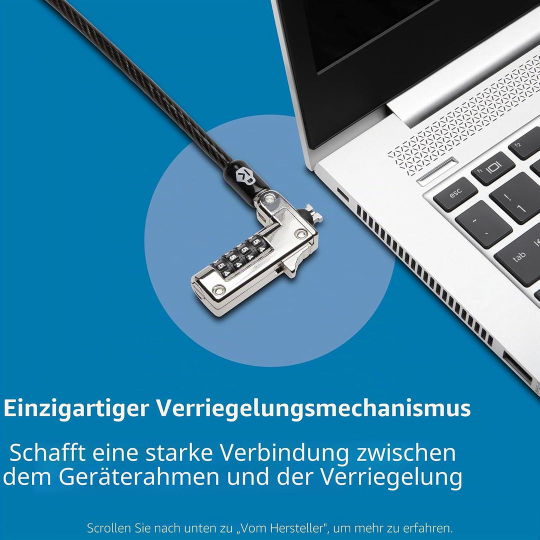 Kensington Laptop Schloss Slim-Kombinationsschloss für ultraflache Laptops &amp; 2-in-1 Geräte mit Nano