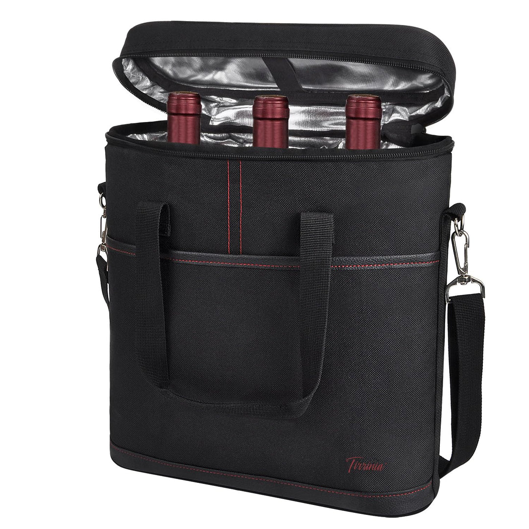 Kato Tirrinia Kühltasche Klein- Flaschenträger für Wein & Bier, gepolsterte weinkühltasche mit isoli