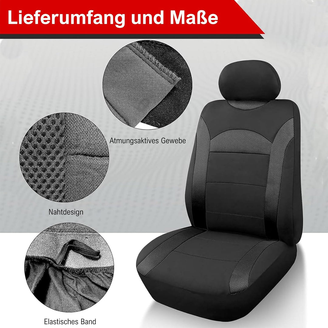 Autositzbezüge Universal Fit Komplettset，Autozubehör Innenraum Deko，Schützt die Autositze. Passt für