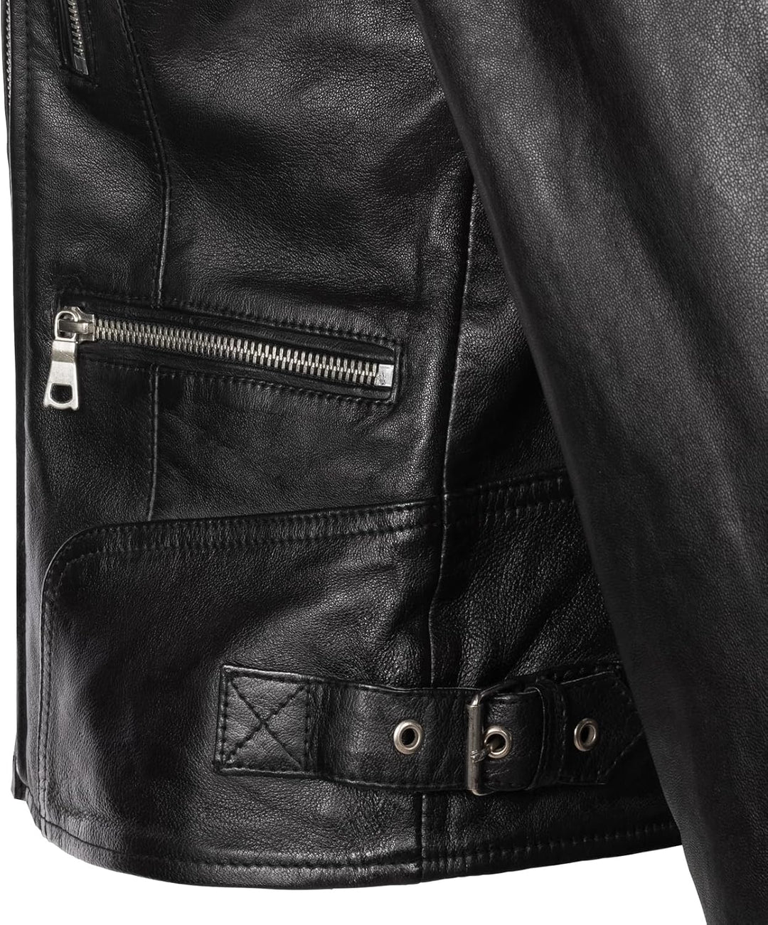 Rock Creek Damen Lederjacke echt Leder Jacke D-490, XS Schwarz