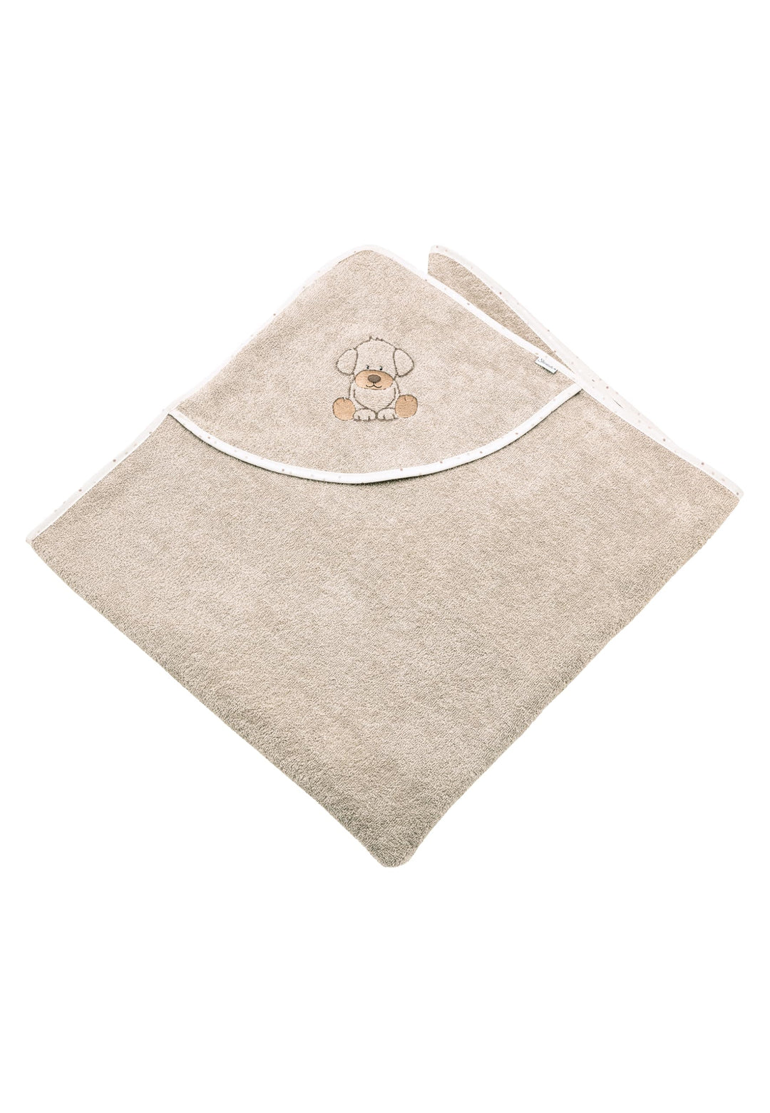 Sterntaler Kapuzenbadetuch 100x100 cm Hund Lucky - Badetuch mit Stickerei auf der Kapuze - Babybadet