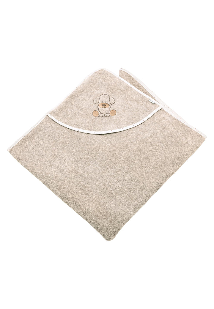 Sterntaler Kapuzenbadetuch 100x100 cm Hund Lucky - Badetuch mit Stickerei auf der Kapuze - Babybadet