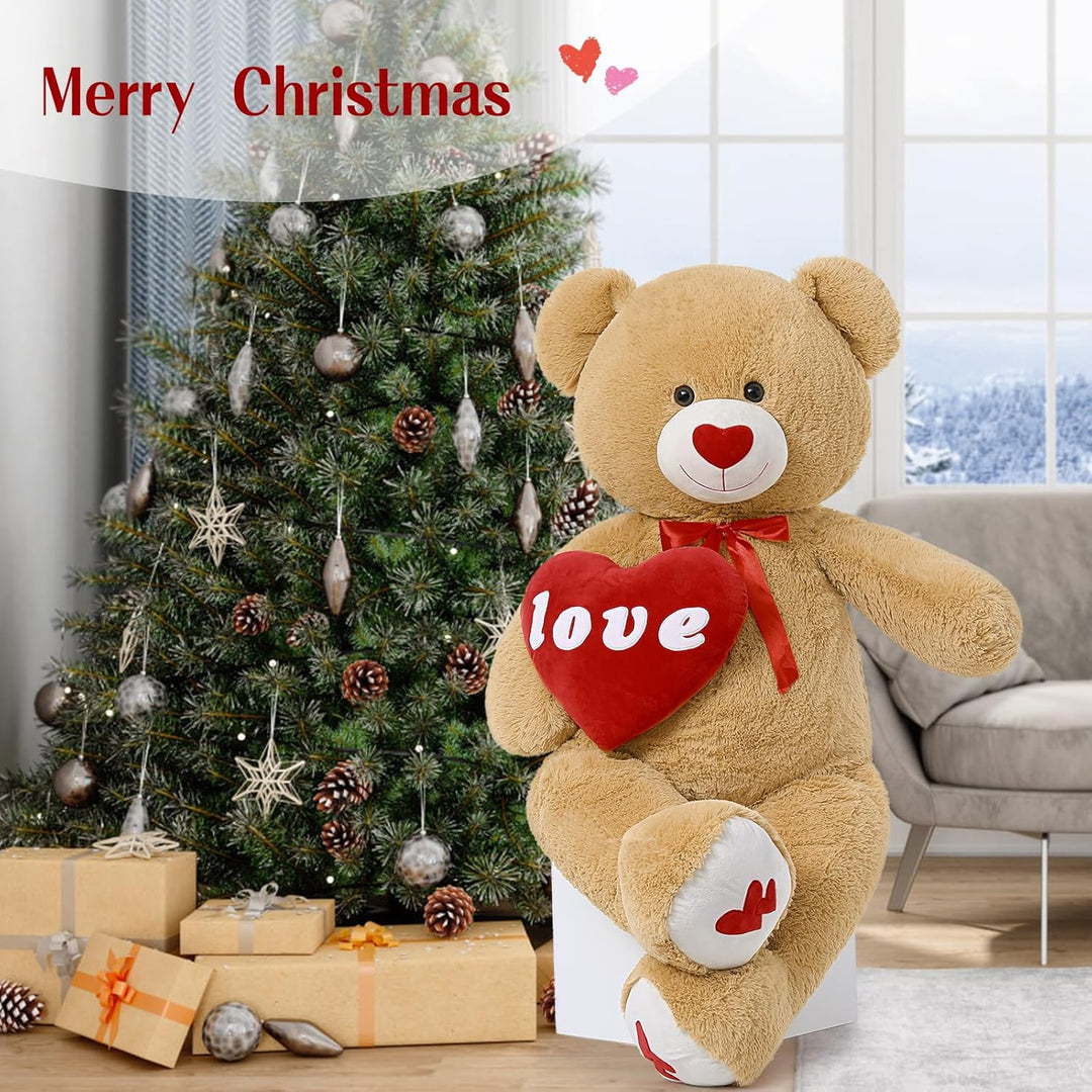 MorisMos 1.3m riesen teddybär, Hellbraun grosser teddybären Kuscheltier XXL teddys, Valentinstag dek