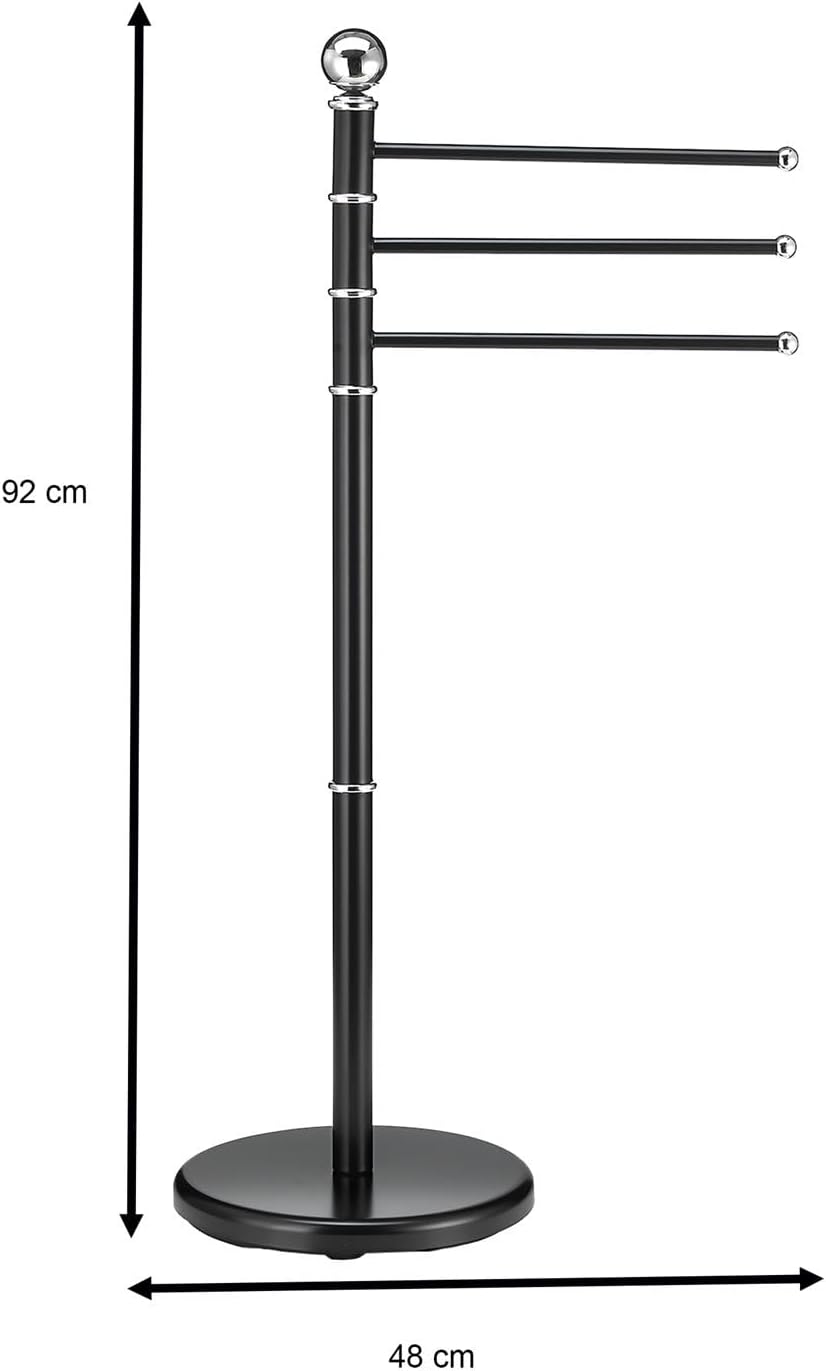 IDIMEX Handtuchhalter Petra Handtuchständer Badetuchständer mit 3 beweglichen Handtuchstangen, Metal