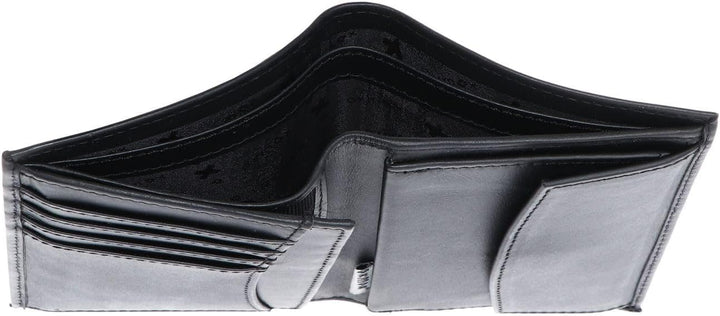 Oxmox Leder Geldbörse Leather RFID Protect Kombibörse Circle Bloom Embossed Black schwarz Circle Blo