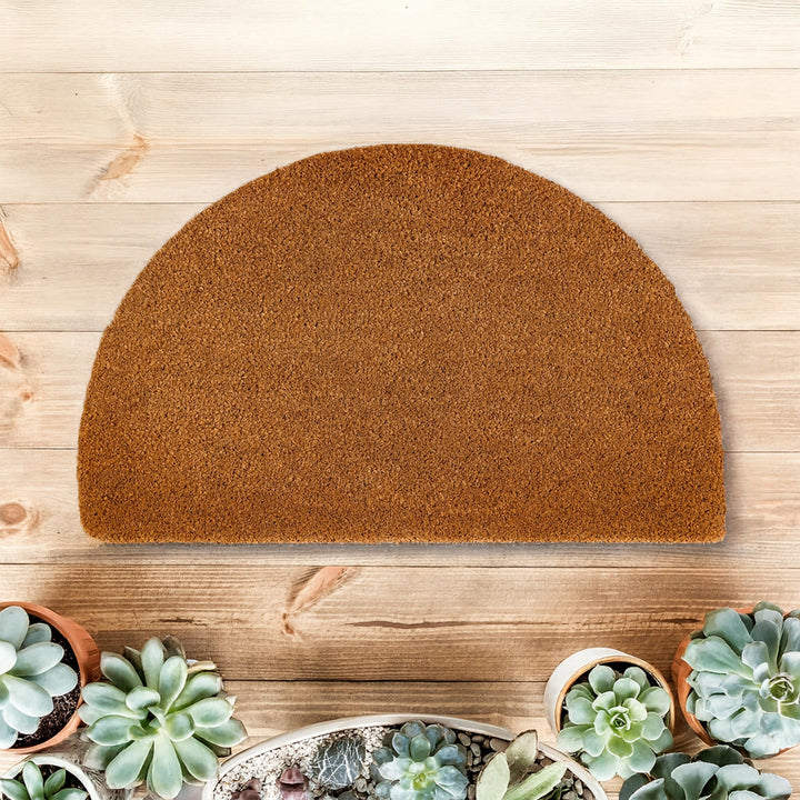 Carpido rutschfeste Kokosmatte - 60 x 90 cm Halbrund 20mm Natur - Für Innen und für den überdachten
