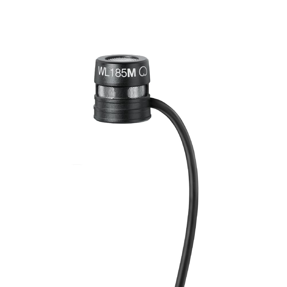 Shure WL185MB/C-TQG LAVALIER Microphone, Cardioid, Black 1 cm Condenser Lavalier, Black, Cardioid, T