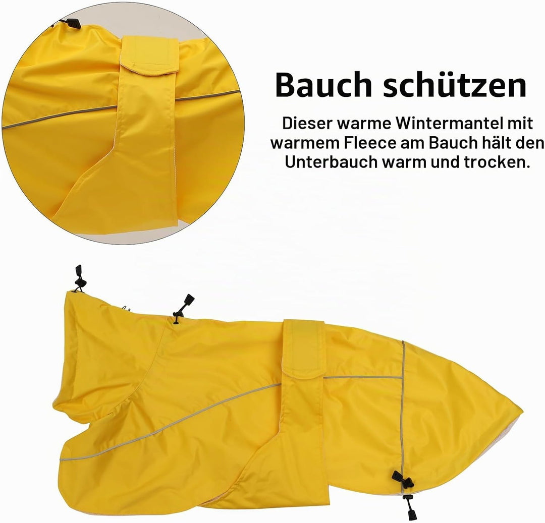 MOREZI Windhund-Regenmantel, regenfest/wasserdicht, hoher Bund mit verstellbarem Kordelzug und Hüftg