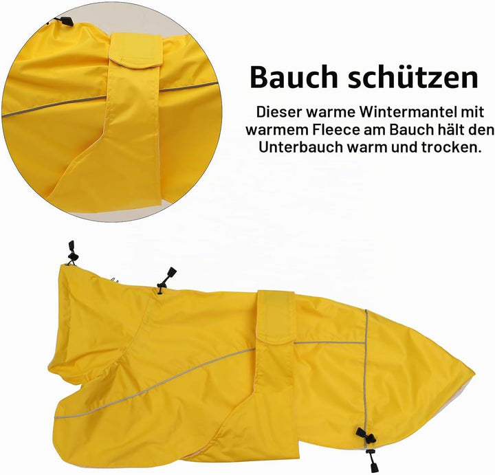MOREZI Windhund-Regenmantel, regenfest/wasserdicht, hoher Bund mit verstellbarem Kordelzug und Hüftg
